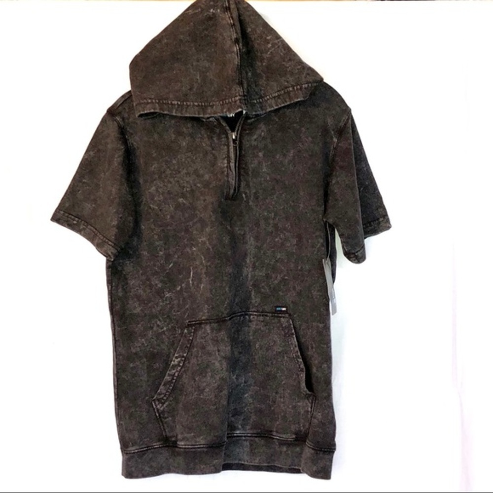 NWT Amplify S/S Gray Marbled Hoodie Top Boys 14/16